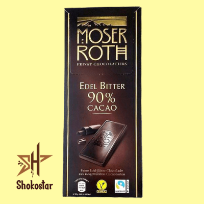 شکلات تخته ای ۹۰ درصد موزر روث