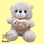 عروسک خرس قهوه ای قلب