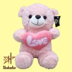 عروسک خرس صورتی قلب