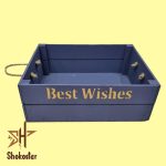 جعبه چوبی آبی بزرگ