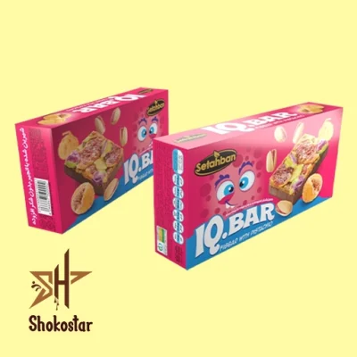 IQ بار انجیری با مغز پسته و توت فرنگی سته بان